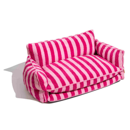 Flax - Faux Lambswool Stripe Sofa Bed for Dogs and Cats