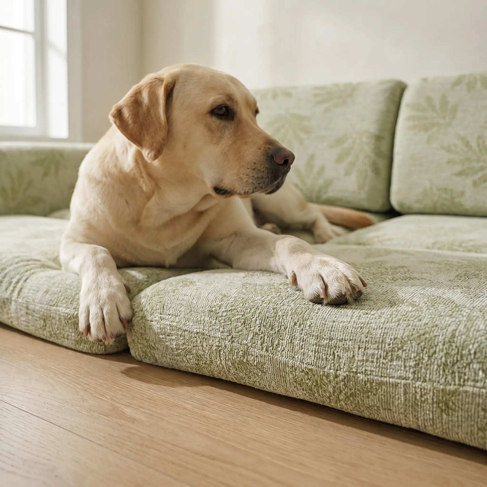 Labrador Retriever on the Yarrow chenille cover